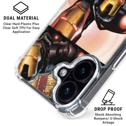 Marvel Iron Man Three Panel iPhone 16 Clear Case